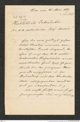 k.k. naturhistorisches Hofmuseum, Intendanzakten 1885-1896 (Hauer), Aktenzahl Z.185/1889, Seite 1